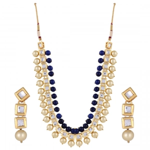 Fashion Jewelry Kundan Pearl Stylish Fancy Wedding Party Wear Jewellery Set