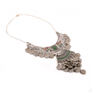 Afghani Tribal Antique Boho Oxidised Silver Necklace Afghani Tribal Antique Boho Oxidised Silver Necklace