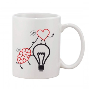 Generic Printed Ceramic Coffee Mug - 1 Pieces, White, 11oz