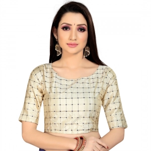 Generic Women's Brocade, Inner-Cotton Full Stitched Padded Blouse (Chiku ) Generic Women's Brocade, Inner-Cotton Full Stitched Padded Blouse (Chiku )