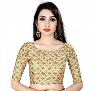 Generic Women's Brocade, Inner-Cotton Full Stitched Padded Blouse (Chiku cofee) Generic Women's Brocade, Inner-Cotton Full Stitched Padded Blouse (Chiku cofee)
