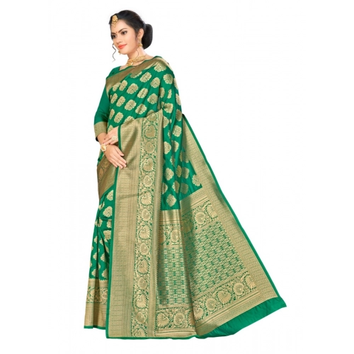 Women's Banarasi Silk Saree (Green, 5-6mtrs) Women's Banarasi Silk Saree (Green, 5-6mtrs)