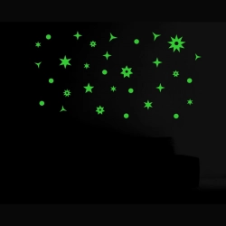 Generic Green Galaxy Of Stars Radium Wall Sticker