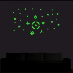 Generic Green Galaxy Of Stars With Moon Radium Wall Sticker