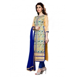 Generic Women's Cotton Unstitched Salwar Suit-Material With Dupatta (Beige,2.3 Mtrs) Generic Women's Cotton Unstitched Salwar Suit-Material With Dupatta (Beige,2.3 Mtrs)
