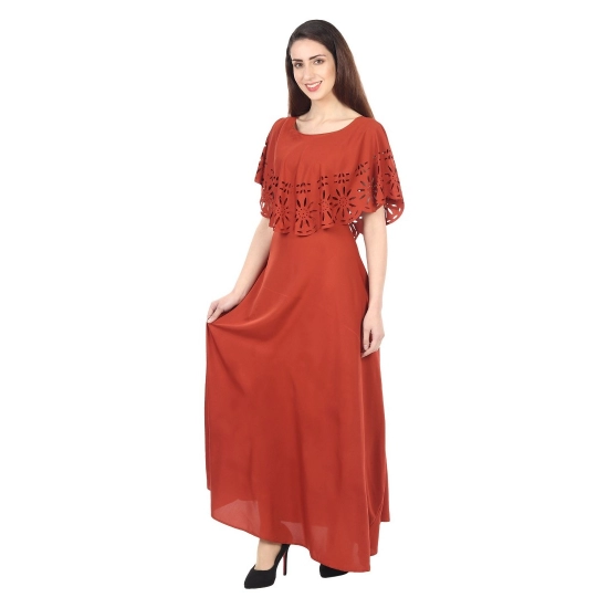 Generic Women's Crepe Solid Sleeveless Full Length Gown(Red) Generic Women's Crepe Solid Sleeveless Full Length Gown(Red)