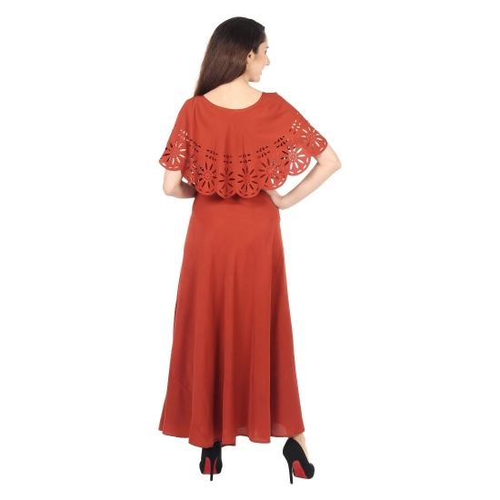 Generic Women's Crepe Solid Sleeveless Full Length Gown(Red) Generic Women's Crepe Solid Sleeveless Full Length Gown(Red)