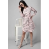 Generic Women's Crepe Paper Print Full Sleeve Short Tops(Link Pink)