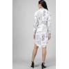 Generic Women's Crepe Paper Print Full Sleeve Short Tops(White)