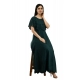 Generic Women's Crepe Solid Sleeveless Full Length Gown(Dark Green) Generic Women's Crepe Solid Sleeveless Full Length Gown(Dark Green)