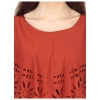 Generic Women's Crepe Solid Sleeveless Full Length Gown(Red)