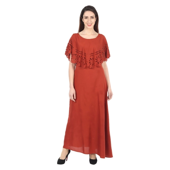 Generic Women's Crepe Solid Sleeveless Full Length Gown(Red) Generic Women's Crepe Solid Sleeveless Full Length Gown(Red)
