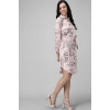 Generic Women's Crepe Paper Print Full Sleeve Short Tops(Link Pink)