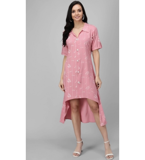 Generic Women's Rayon Printed Half Sleeve Short Tops(Pink) Generic Women's Rayon Printed Half Sleeve Short Tops(Pink)