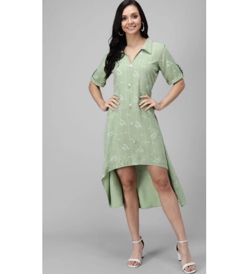 Generic Women's Rayon Printed Half Sleeve Short Tops(Lime Green) Generic Women's Rayon Printed Half Sleeve Short Tops(Lime Green)