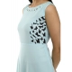 Generic Women's Crepe Solid Sleeveless Full Length Gown(Light Blue)
