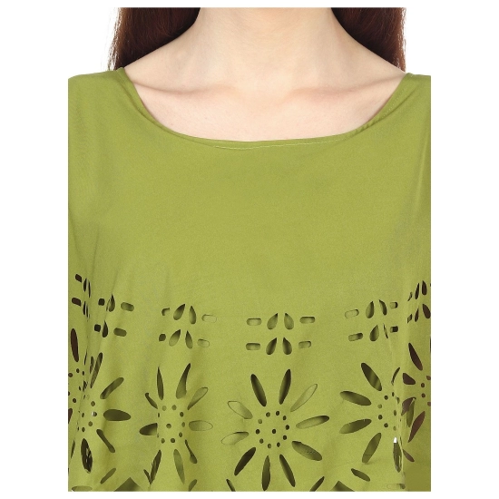 Generic Women's Crepe Solid Sleeveless Full Length Gown(Green)