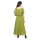 Generic Women's Crepe Solid Sleeveless Full Length Gown(Green) Generic Women's Crepe Solid Sleeveless Full Length Gown(Green)