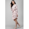 Generic Women's Crepe Paper Print Full Sleeve Short Tops(Link Pink)