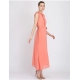Generic Women's Georgette Solid Sleeveless Full Length Gown(Peach) Generic Women's Georgette Solid Sleeveless Full Length Gown(Peach)