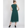 Generic Women's Georgette Solid Sleeveless Full Length Gown(Green)