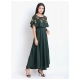 Generic Women's Crepe Embroidery Pattern Sleeveless Full Length Gown(Green) Generic Women's Crepe Embroidery Pattern Sleeveless Full Length Gown(Green)