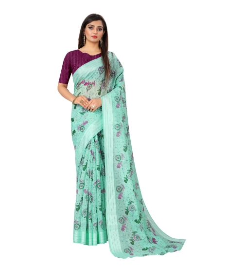 Generic Women's Cotton Saree (Cgreen,5-6Mtrs)