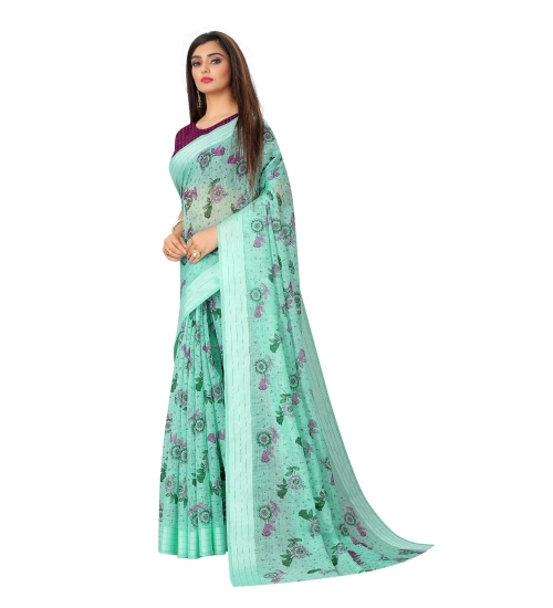 Generic Women's Cotton Saree (Cgreen,5-6Mtrs)