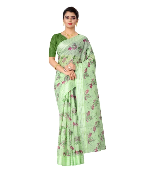Generic Women's Cotton Saree (Mehdi,5-6Mtrs)
