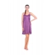 Women's Satin Short Nighty with Sleeve Less(Color: Purple, Neck Type: U Neck)