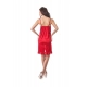 Women's Satin Short Nighty with Sleeve Less(Color: Red, Neck Type: V Neck)