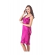 Women's Satin Short Nighty with Sleeve Less(Color: Wine, Neck Type: V Neck)