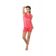Women's Satin Top And Shorts Set with Sleeve Less(Color: Pink, Neck Type: V Neck)