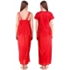 Women's Satin 2 PCs Set of Nighty And Wrap Gown with Half Sleeve(Color: Red, Neck Type: V Neck) Women's Satin 2 PCs Set of Nighty And Wrap Gown with Half Sleeve(Color: Red, Neck Type: V Neck)