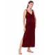 Women's Satin 2 PCs Set of Nighty And Wrap Gown with Half Sleeve(Color: Maroon, Neck Type: V Neck)