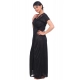 Women's Satin 2 PCs Set Of Nighty And Wrap Gown Mega Sleeve(Color: Black, Neck Type: Square Neck)