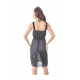 Women's Satin Short Nighty with Sleeve Less(Color: Black, Neck Type: Square Neck)