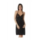 Women's Satin Short Nighty with Sleeve Less(Color: Black, Neck Type: Halter Neck)
