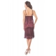 Women's Satin Short Nighty with Sleeve Less(Color: Chocolate Brown, Neck Type: V Neck)