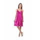 Women's Satin Short Nighty with Sleeve Less(Color: Wine, Neck Type: V Neck)