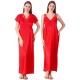 Women's Satin 2 PCs Set of Nighty And Wrap Gown with Half Sleeve(Color: Red, Neck Type: V Neck) Women's Satin 2 PCs Set of Nighty And Wrap Gown with Half Sleeve(Color: Red, Neck Type: V Neck)