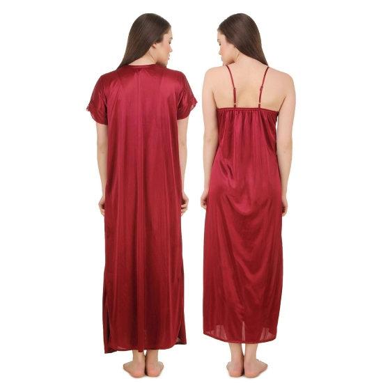 Women's Satin 2 PCs Set of Nighty And Wrap Gown with Half Sleeve(Color: Black, Neck Type: V Neck) Women's Satin 2 PCs Set of Nighty And Wrap Gown with Half Sleeve(Color: Black, Neck Type: V Neck)