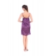Women's Satin Short Nighty with Sleeve Less(Color: Purple, Neck Type: U Neck)