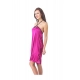 Women's Satin Short Nighty with Sleeve Less(Color: Wine, Neck Type: Halter Neck)