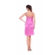 Women's Satin Short Nighty with Sleeve Less(Color: Pink, Neck Type: U Neck)