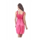 Women's Satin Short Nighty with Sleeve Less(Color: Pink, Neck Type: Square Neck)
