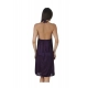 Women's Satin Short Nighty with Sleeve Less(Color: Purple, Neck Type: Halter Neck)