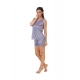 Women's Satin Top And Shorts Set with Sleeve Less(Color: Grey, Neck Type: V Neck)