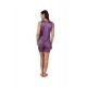Women's Satin Top And Shorts Set with Sleeve Less(Color: Purple, Neck Type: V Neck)