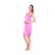 Women's Satin Short Nighty with Sleeve Less(Color: Pink, Neck Type: U Neck)